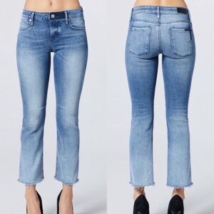 RTA Road to Awe Denim Kiki Kick Flare Raw Hem Jeans
